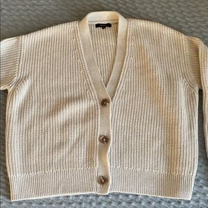 Quince women’s fisherman boxy cropped cardigan xs